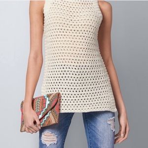 Old Navy V Neck Beige Sleeveless Sweater, Size S